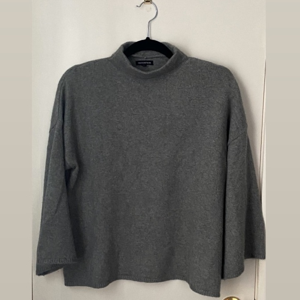 Gray Mock Turtleneck Sweater